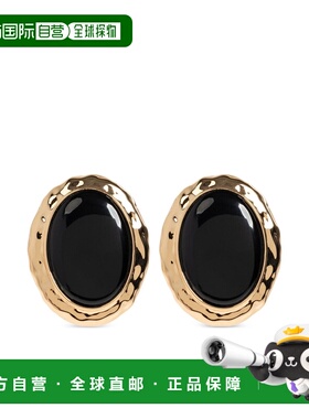 1h可退 香港直邮Self-Portrait 女士 锤痕金色黑色耳环 RS26600EB