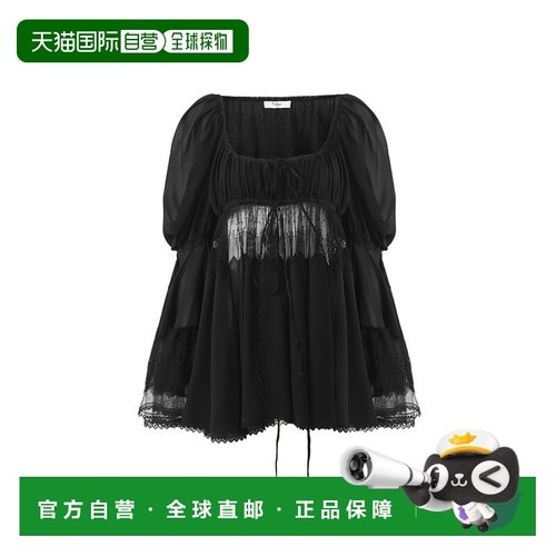 香港直邮Chloe 圆领泡泡袖上衣 CH25AHT77117