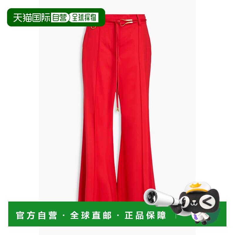 香港直邮ZIMMERMANN 女士 束带羊毛混纺斜纹布喇叭长裤 2092PR251