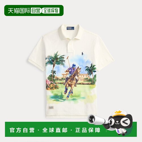 自营欧洲直邮Ralph Lauren拉夫劳伦 男士海报艺术图案棉质经典POL