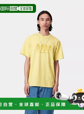 自营欧洲直邮Carhartt Wip 男士黄色棉短袖T恤针织