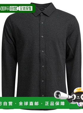 1h可退 香港直邮VINCE 男士 灰色棉混纺衬衫 M1268999A021CHAGREY