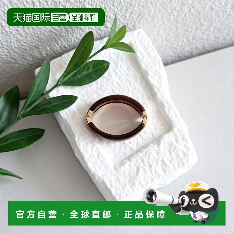 自营欧洲直邮Mango芒果 女士棕色硬树脂手镯配饰