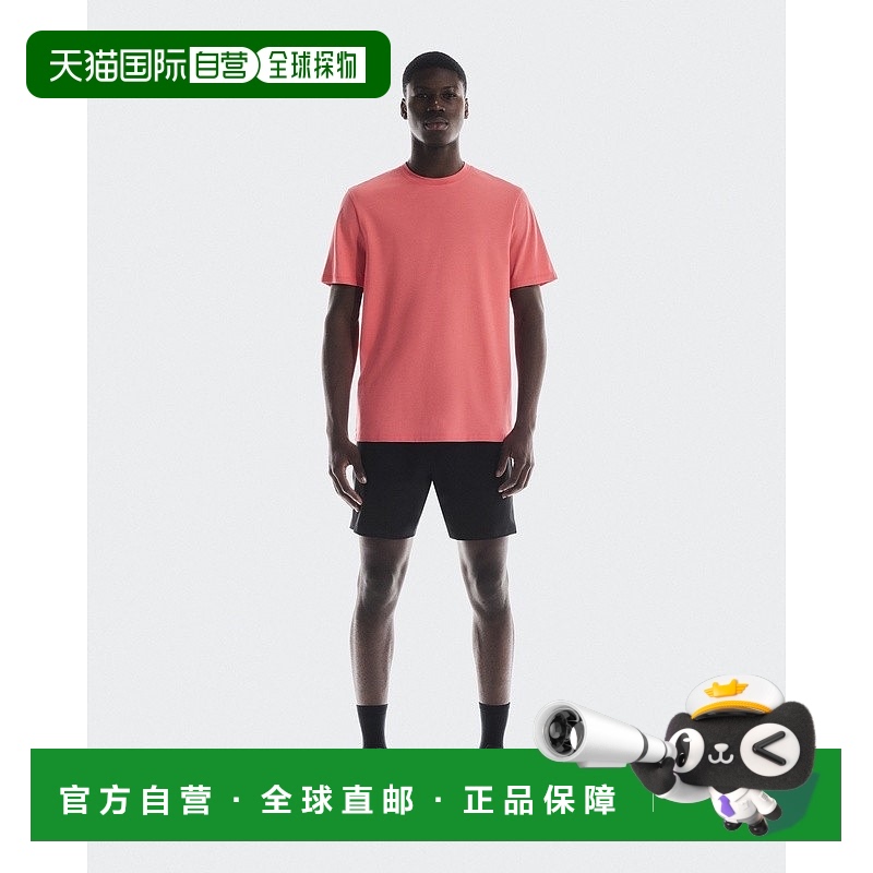 自营欧洲直邮On昂跑 Focus系列男士珊瑚色棉网眼开衩短袖T恤