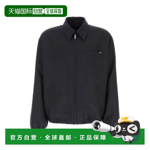 1h可退 香港直邮Prada 普拉达 男士 深蓝羊毛混纺短夹克 SGD190SO