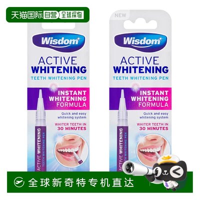 欧洲直邮英国WISDOM牙齿美白笔瞬间美白去污渍美白牙齿2只装