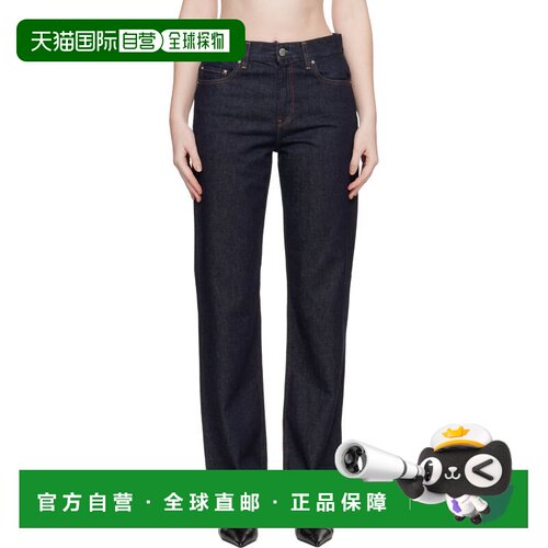 香港直邮toteme 女士 海军蓝 Low Straight 牛仔裤 252WRB0270FB0