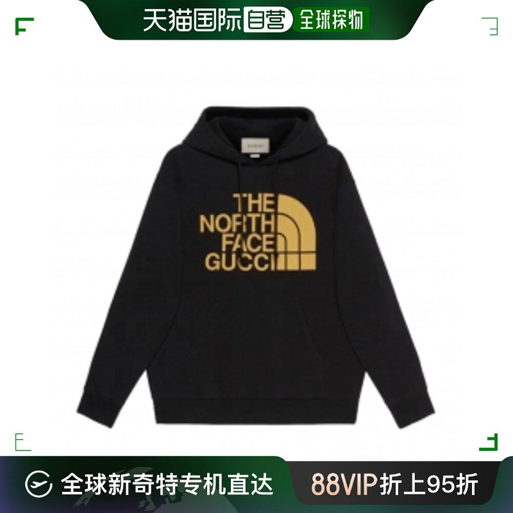 【99新未使用】香港直邮gucci北面黑色卫衣连帽古驰联名男款