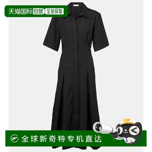 香港直邮VINCE 棉质中长连衣裙 1h可退 女士 black黑色 舒适时尚