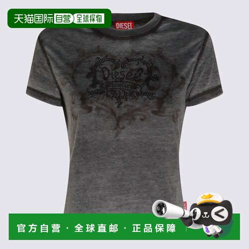 1h可退 香港直邮DIESEL 女士T恤 A232400PLBQ97W AW2026 黑色女装