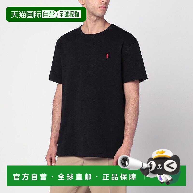 1h可退 香港直邮Polo Ralph Lauren Polo 拉夫 劳伦 男士 黑色棉T