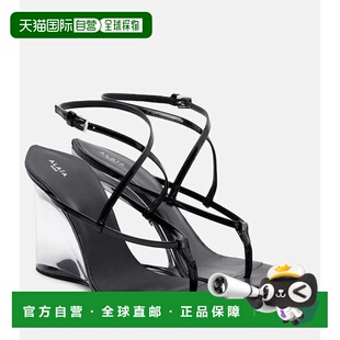 black黑色 漆皮坡跟凉鞋 舒适时尚 单鞋 香港直邮alaia 罗马鞋 女士