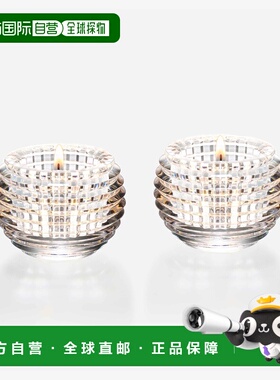 欧洲直邮Baccarat巴卡拉 Eye透明水晶切割纹样烛台花瓶