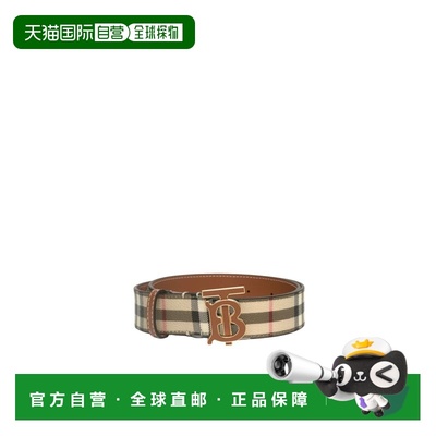 1h可退 香港直邮Burberry 巴宝莉 女士 Check And Leather tb 腰
