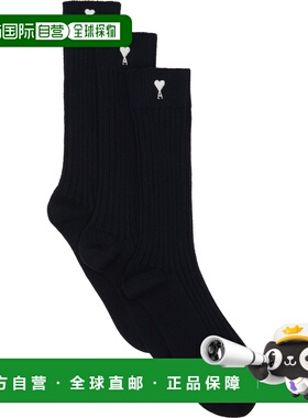 香港直邮Ami Paris 男士 三双装黑色 Ami de Coeur 中筒袜 USC611