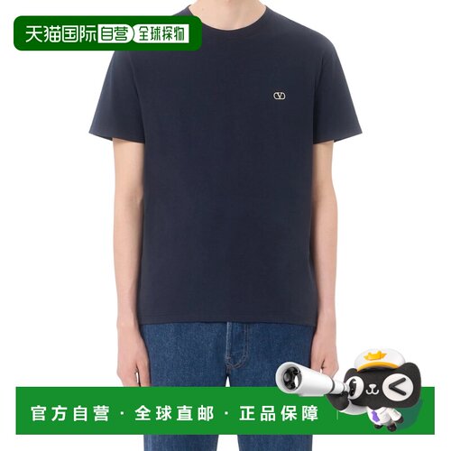 香港直邮VALENTINO 男士T恤 VMG10VBMM598 AW2026 蓝色 圆领短袖T