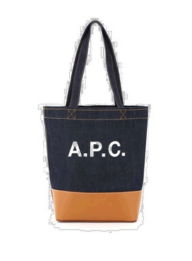 A.P.C.女士手提包牛仔皮革拼接时尚大容量通勤出行百搭