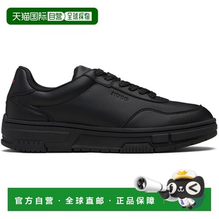 香港直邮HUGO 雨果 男士 黑色 Faux-Leather Zigzag Detailing 运