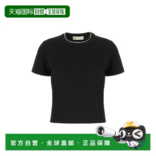 1h可退 香港直邮Tory Burch 托里 伯奇 女士 黑色羊毛毛衣 182742