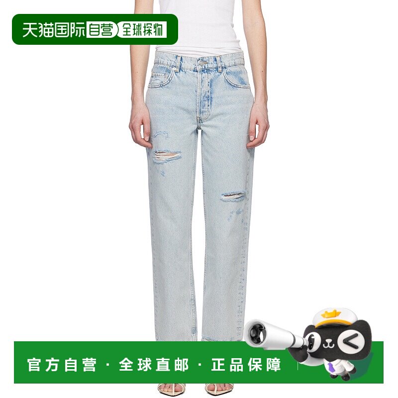香港直邮ANINE BING 女士 蓝色 Kate 牛仔裤 A0610615直筒裤