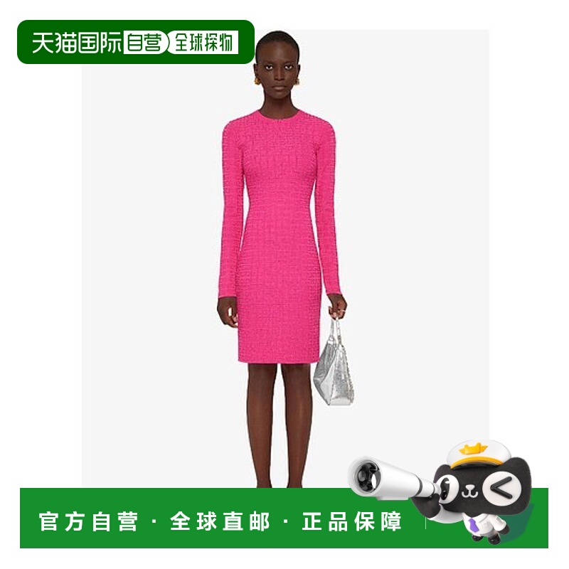 香港直邮Givenchy 圆领后拉链提花连衣裙 BW218D4ZB1纪梵希包臀裙