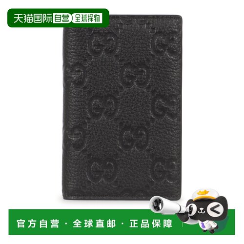 香港直邮GUCCI 男士卡包 835011AAE1T1000 AW2025 黑色 Imprint卡