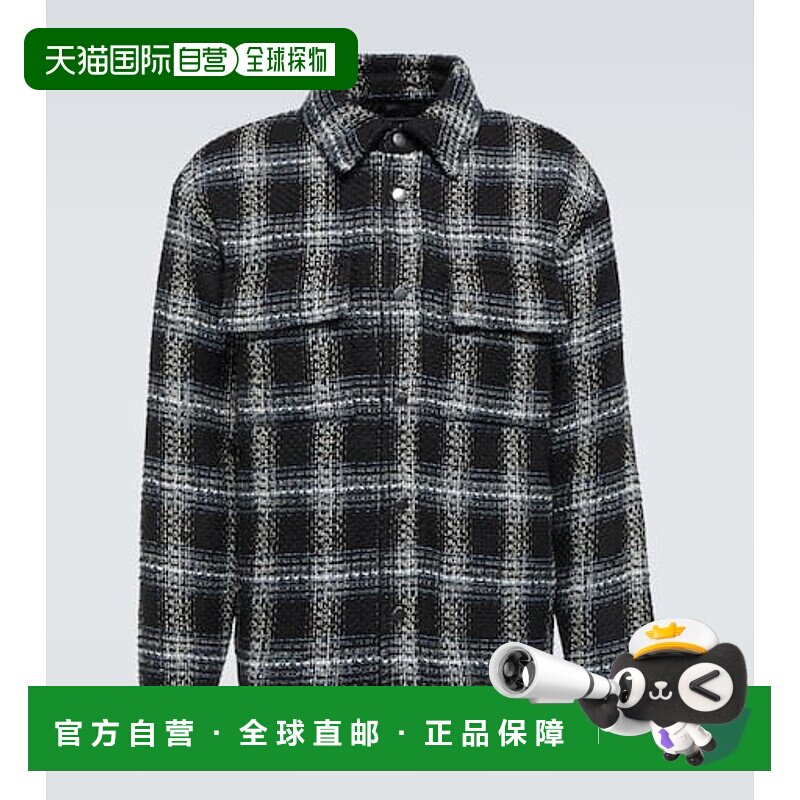 香港直邮AMIRI 男士 格纹衬衫式衬衫 black黑色 舒适时尚外套男装