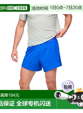 自营欧洲直邮Hoka Glide男士宝蓝色聚酯纤维越野跑短裤跑步运动