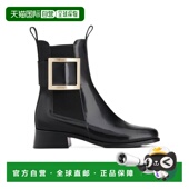 香港直邮Roger RVW635 金属扣切尔西靴子 Vivier 黑色Tres