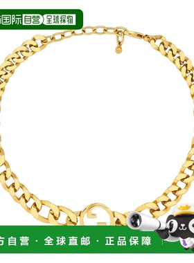 自营GUCCI/古驰 23新款BLONDIE女士金色双G马衔索链金属项链