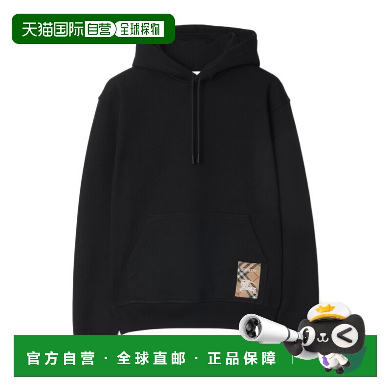 香港直邮Burberry 格纹标签连帽衫卫衣 81053641博柏利