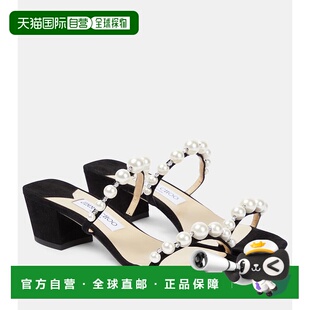 1h可退 香港直邮Jimmy Choo 周仰杰 女士 Amara 45 精饰绒面革凉