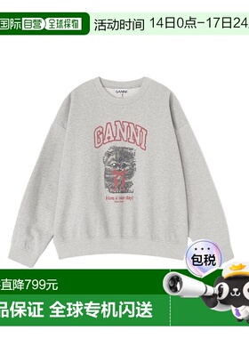 1h可退 香港直邮GANNI 甘尼 女士 Kitty 印花圆领卫衣 A1060016G