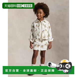 欧洲直邮Ralph Lauren拉夫劳伦 女孩马术图案棉质牛仔半身裙运动