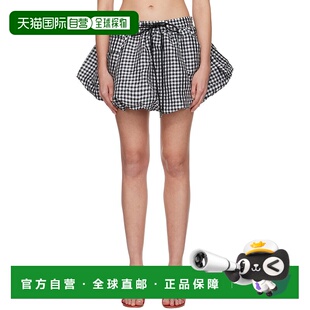 1h可退 香港直邮GANNI 甘尼 女士 黑色 & 白色 Crinkled Check Bu