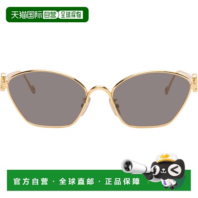 香港直邮LOEWE 罗意威 女士 金色 Anagram Hexagonal 太阳镜 LW40