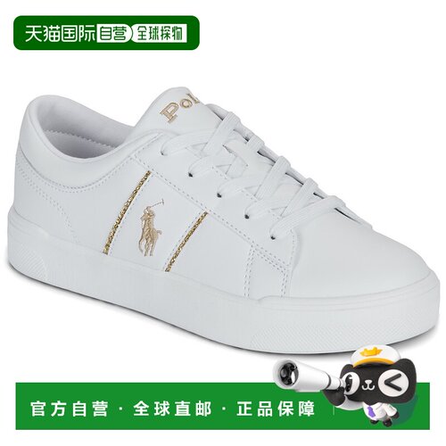 欧洲直邮Polo Ralph Lauren 拉夫劳伦 女孩鞋子 低帮板鞋 春夏 白