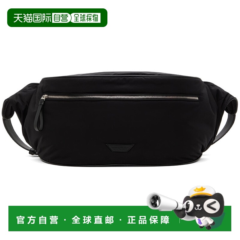 1h可退 香港直邮Bottega Veneta 葆蝶家 男士 黑色拉链单肩包 776