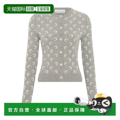 1h可退 香港直邮Marine Serre 月亮提花针织开衫 WTK011ACKNI0530