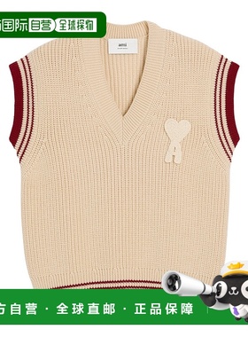 香港直邮Ami Paris V领针织背心 UKS768KN0068.
