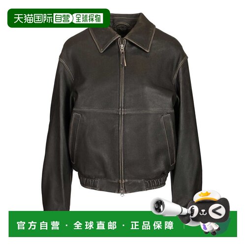 香港直邮DUNST 女士夹克 UDJU6A105G3BRUSHEDBLACK CO黑色皮衣