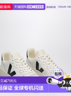 1h可退 香港直邮Veja 女士 V10 黑色皮质运动鞋(白色) VI0220738L