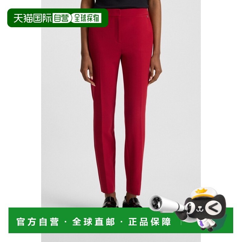 自营欧洲直邮Hugo Boss 女士红色聚酯纤维修身版型长裤,女装/女士精品,休闲裤,淘宝优惠券,粉丝福利购,淘宝优惠卷