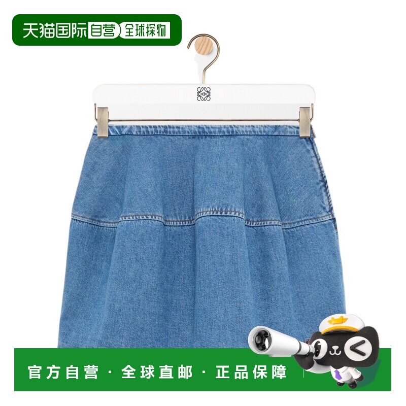 香港直邮LOEWE 女士半身裙 S359Y1EX355140 AW2026 蓝色 短款灯笼图片