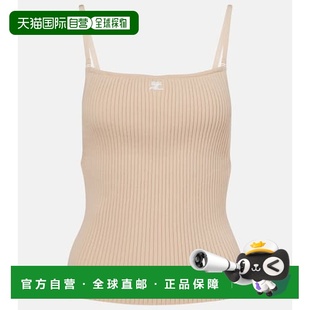 徽标罗纹针织背心上衣 女士 beige米色 香港直邮Courreges 1h可退