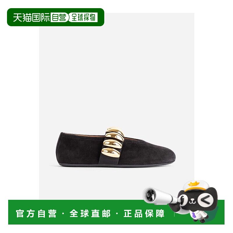 1h可退 香港直邮Alaia 女士 圆头平底鞋 AA3A053CK313 black黑色