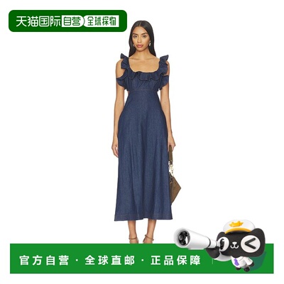 香港直邮ZIMMERMANN 女士 紫菀牛仔褶边中长连衣裙 7194DSS261