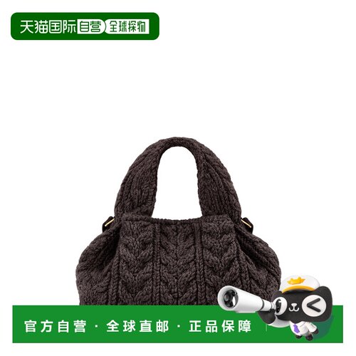 自营欧洲直邮Polene Numero Neuf女士乌木色美利奴羊毛迷你手提包
