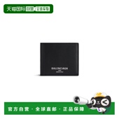 自营欧洲直邮Balenciaga巴黎世家 Credit男士 黑色小牛皮logo标识