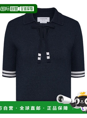 1h可退 香港直邮Thom Browne 褶裥羊绒羊毛Polo衫 FKP128BY4007
